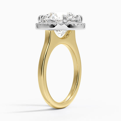 Platinum Mixed Metal Julia Halo Diamond Ring