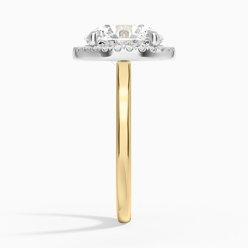 Platinum Mixed Metal Julia Halo Diamond Ring