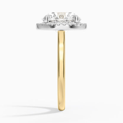 Platinum Mixed Metal Julia Halo Diamond Ring