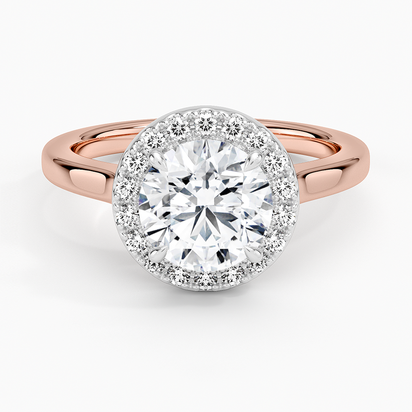 Platinum Mixed Metal Julia Halo Diamond Ring