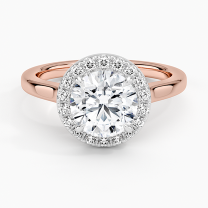 Platinum Mixed Metal Julia Halo Diamond Ring