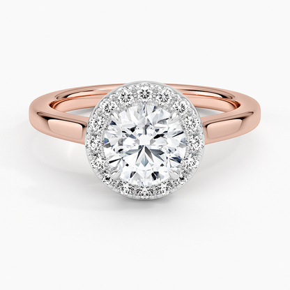 Platinum Mixed Metal Julia Halo Diamond Ring