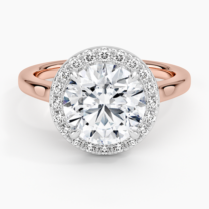 Platinum Mixed Metal Julia Halo Diamond Ring