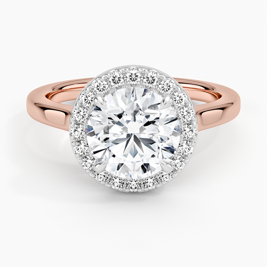 Platinum Mixed Metal Julia Halo Diamond Ring