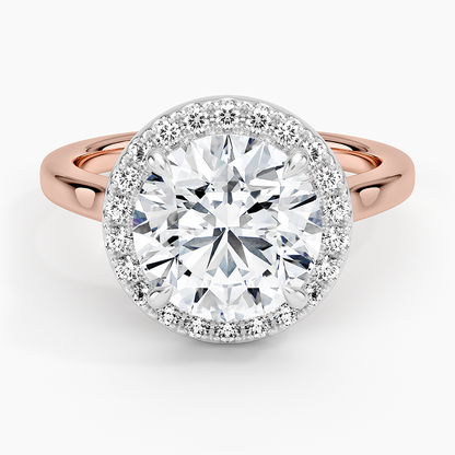 Platinum Mixed Metal Julia Halo Diamond Ring