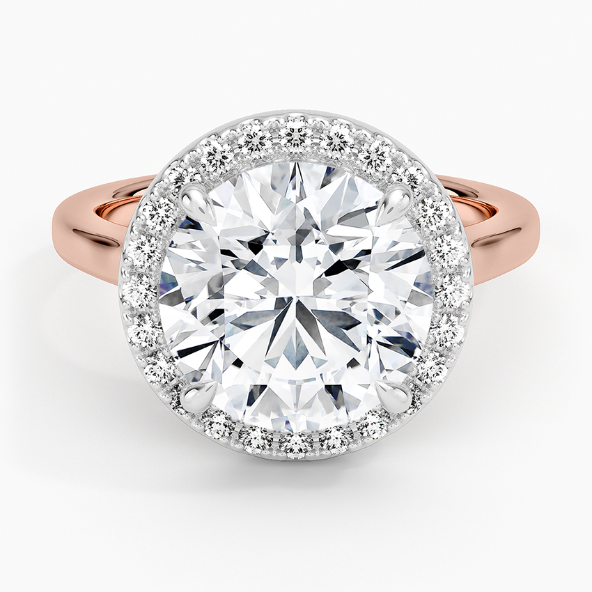 Platinum Mixed Metal Julia Halo Diamond Ring