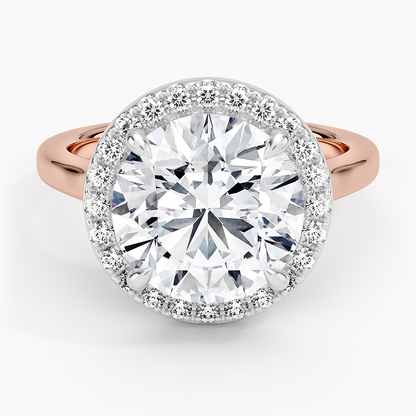 Platinum Mixed Metal Julia Halo Diamond Ring