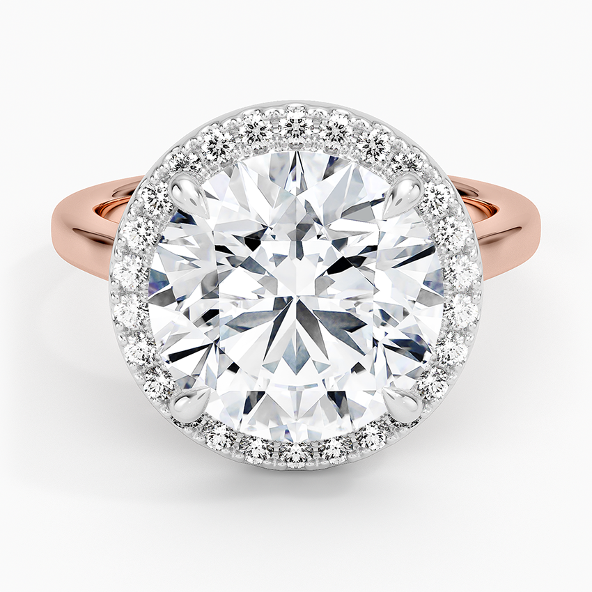 Platinum Mixed Metal Julia Halo Diamond Ring