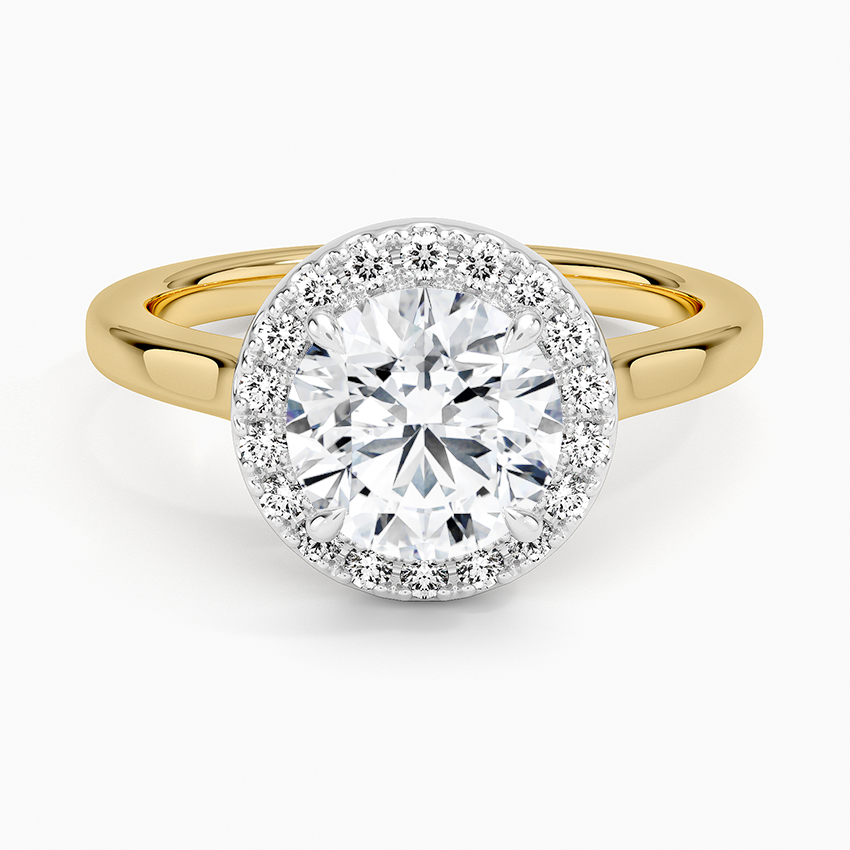 Platinum Mixed Metal Julia Halo Diamond Ring