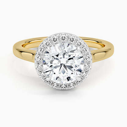 Platinum Mixed Metal Julia Halo Diamond Ring