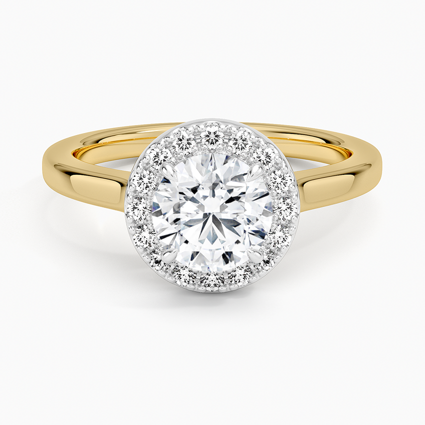 Platinum Mixed Metal Julia Halo Diamond Ring