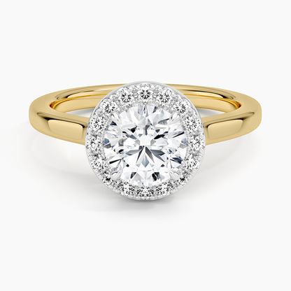 Platinum Mixed Metal Julia Halo Diamond Ring