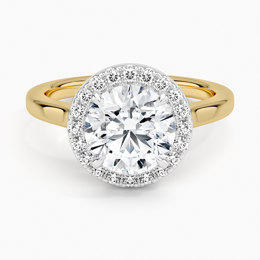 Platinum Mixed Metal Julia Halo Diamond Ring