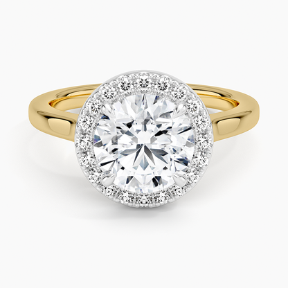 Platinum Mixed Metal Julia Halo Diamond Ring