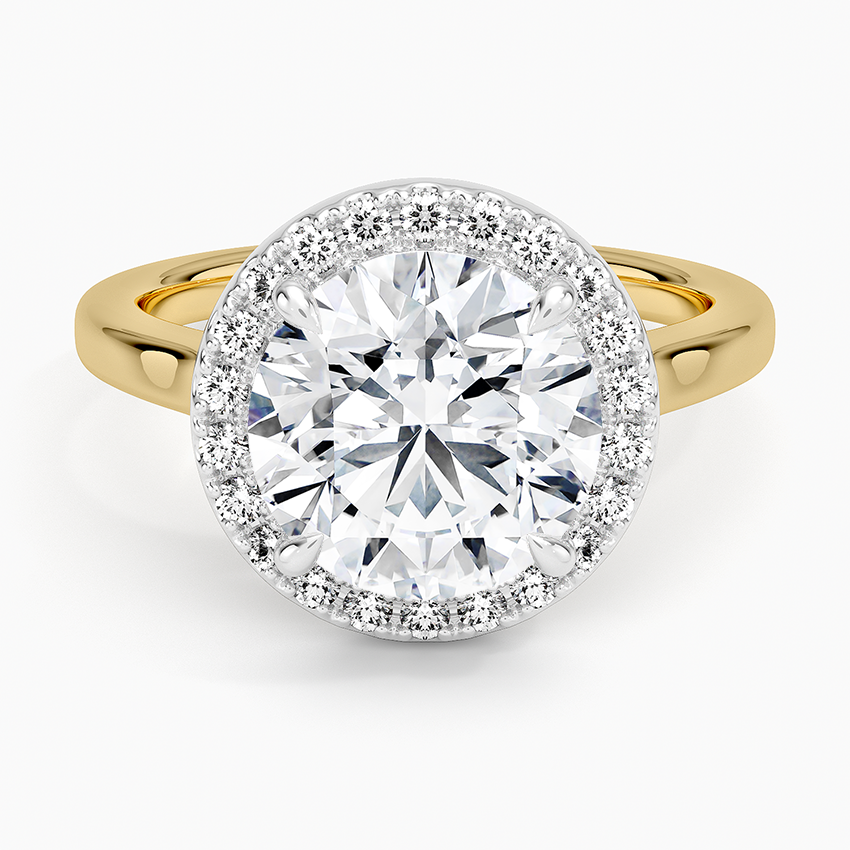 Platinum Mixed Metal Julia Halo Diamond Ring