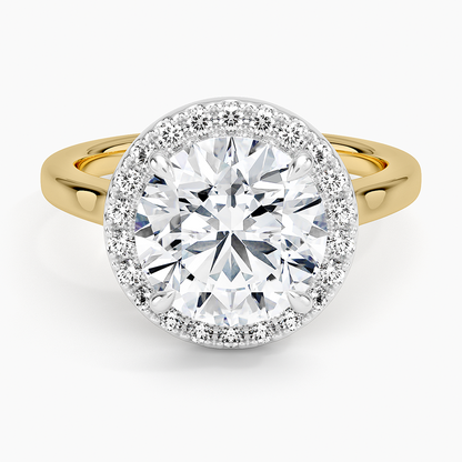 Platinum Mixed Metal Julia Halo Diamond Ring