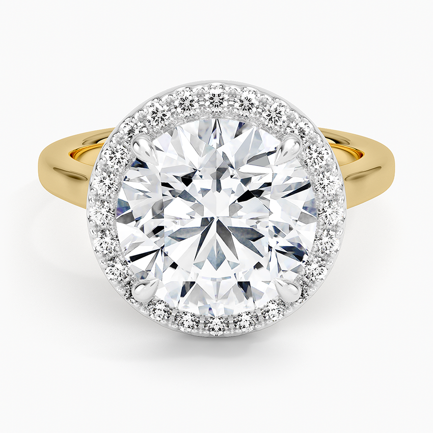 Platinum Mixed Metal Julia Halo Diamond Ring