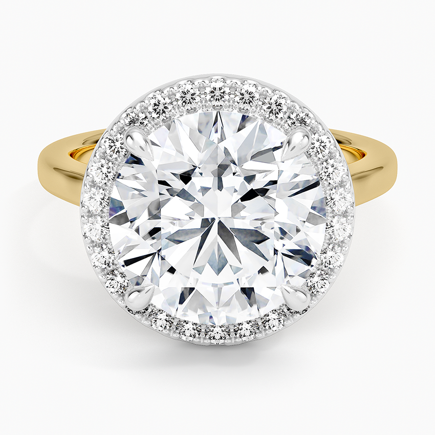 Platinum Mixed Metal Julia Halo Diamond Ring