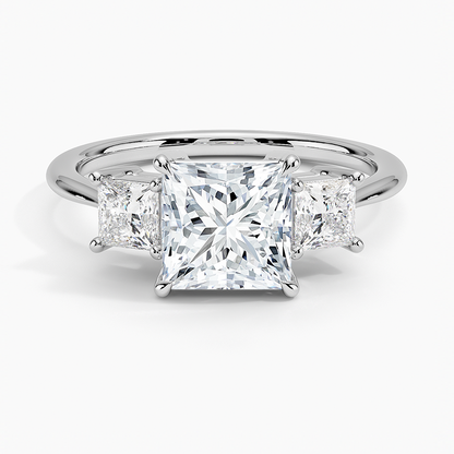 Princess Cut Three Stone Diamond Ring