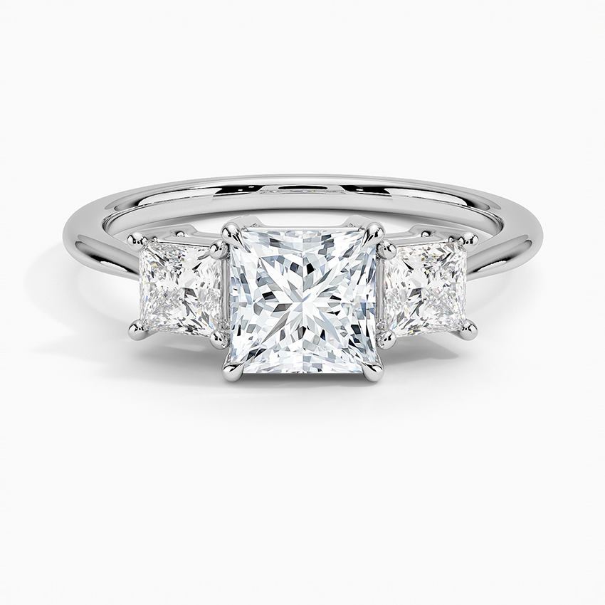 Princess Cut Three Stone Diamond Ring