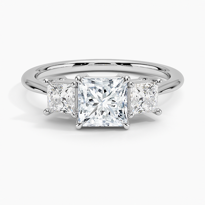 Princess Cut Three Stone Diamond Ring
