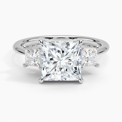 Princess Cut Three Stone Diamond Ring
