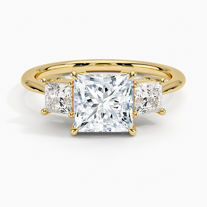 Princess Cut Three Stone Diamond Ring