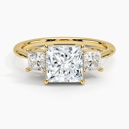 Princess Cut Three Stone Diamond Ring