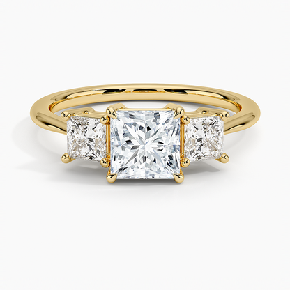 Princess Cut Three Stone Diamond Ring