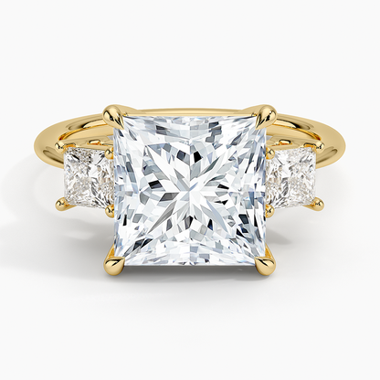Princess Cut Three Stone Diamond Ring