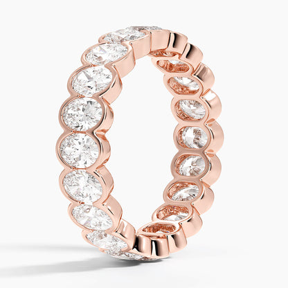 Oval Eternity Diamond Semi-Bezel Ring
