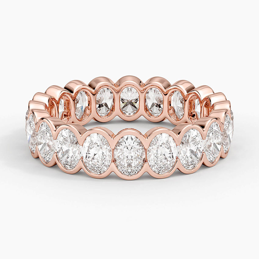 Oval Eternity Diamond Semi-Bezel Ring