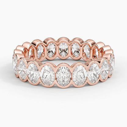 Oval Eternity Diamond Semi-Bezel Ring