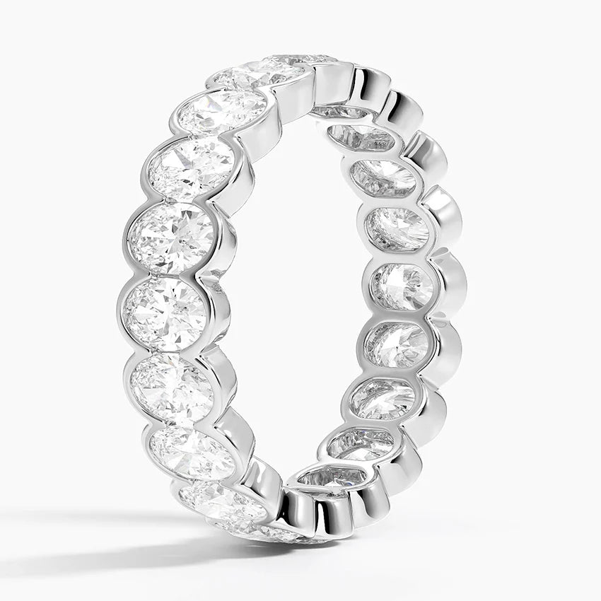Oval Eternity Diamond Semi-Bezel Ring