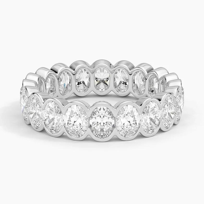 Oval Eternity Diamond Semi-Bezel Ring