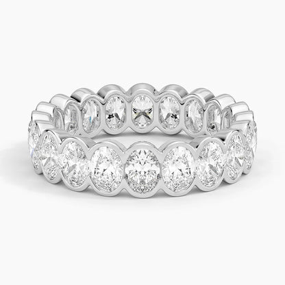Oval Eternity Diamond Semi-Bezel Ring