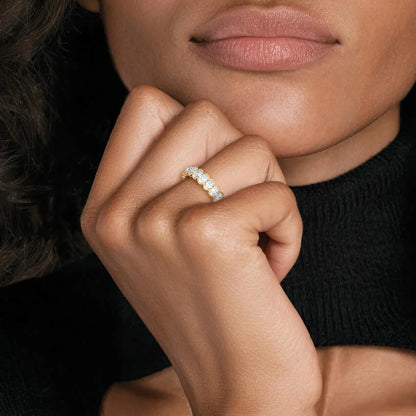 Oval Eternity Diamond Semi-Bezel Ring