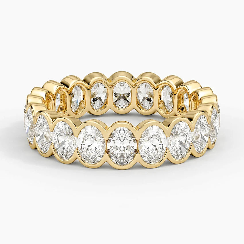 Oval Eternity Diamond Semi-Bezel Ring