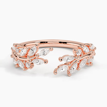 Sweeping Ivy Diamond Open Ring