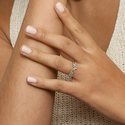 Sweeping Ivy Diamond Open Ring