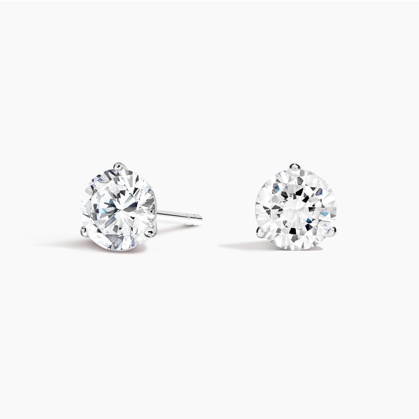 Diamond Studs with a Screw Clasp Martini Setting