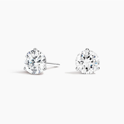 Diamond Studs with a Screw Clasp Martini Setting