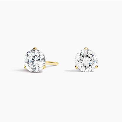 Diamond Studs with a Screw Clasp Martini Setting