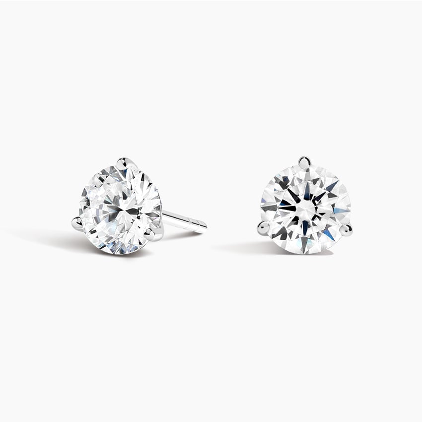 Diamond Studs with a Screw Clasp Martini Setting