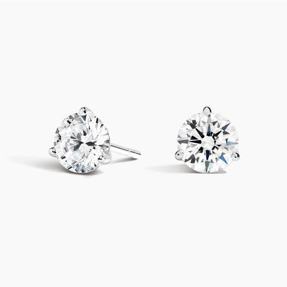 Diamond Studs with a Screw Clasp Martini Setting