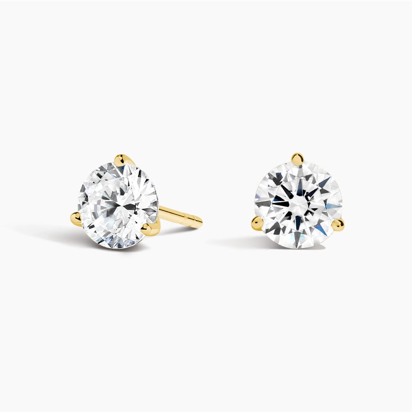 Diamond Studs with a Screw Clasp Martini Setting