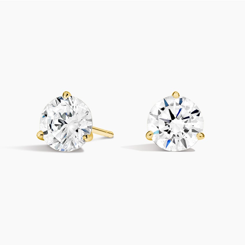 Diamond Studs with a Screw Clasp Martini Setting