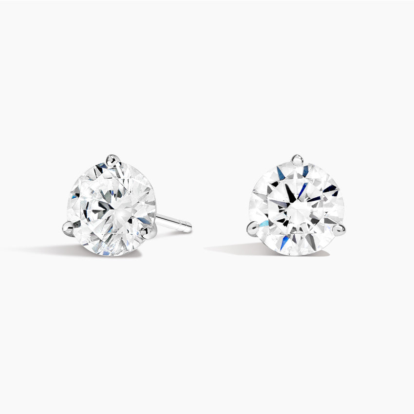 Diamond Studs with a Screw Clasp Martini Setting