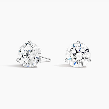 Diamond Studs with a Screw Clasp Martini Setting