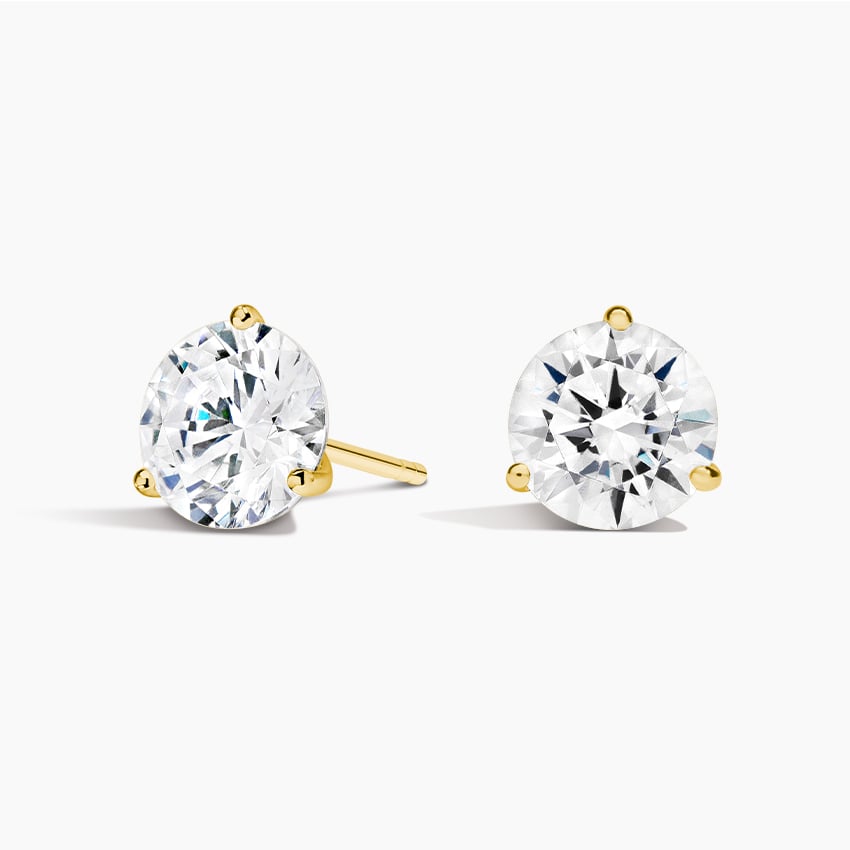 Diamond Studs with a Screw Clasp Martini Setting